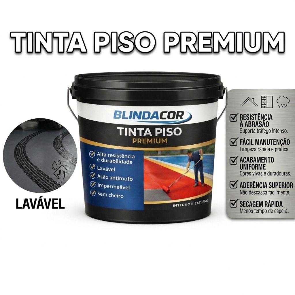 Tinta Piso 4Kg Antiderrapante BlindaCor Sem Cheiro Resistente ao Tráfego antimofo - Parede externa